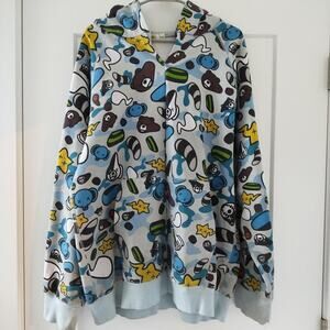 Vintage 2006 - BAPE x BABY MILO x KAWS - Allover Print Hoodie - XXL - Pullover